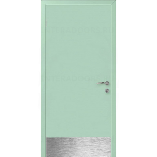 Дверь пластиковая Капель (Kapelli Classic) ментол RAL 6019 с отбойной пластиной