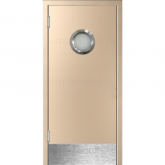 Маятниковая дверь пластиковая гладкая Kapelli Classic беленый дуб