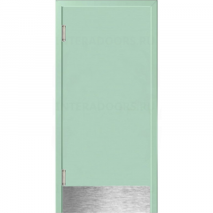 Маятниковая дверь пластиковая гладкая Kapelli Classic ментол RAL 6019