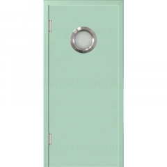 Маятниковая дверь пластиковая гладкая Kapelli Classic ментол RAL 6019