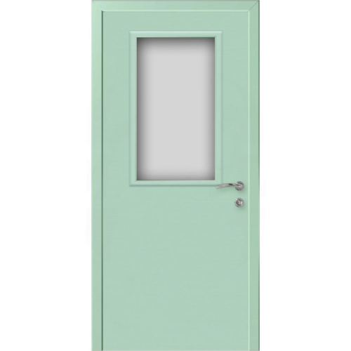 Дверь пластиковая Капель (Kapelli Classic) ментол RAL 6019 ДО стекло 1