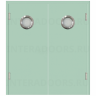 Маятниковая двухстворчатая дверь пластиковая гладкая Kapelli Classic ментол RAL 6019 с двумя иллюминаторами