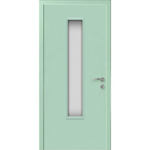Дверь пластиковая Капель (Kapelli Classic) ментол RAL 6019 ДО стекло 2