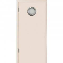 Маятниковая дверь пластиковая гладкая Kapelli Classic кремовый RAL 9001 с отбойной пластиной