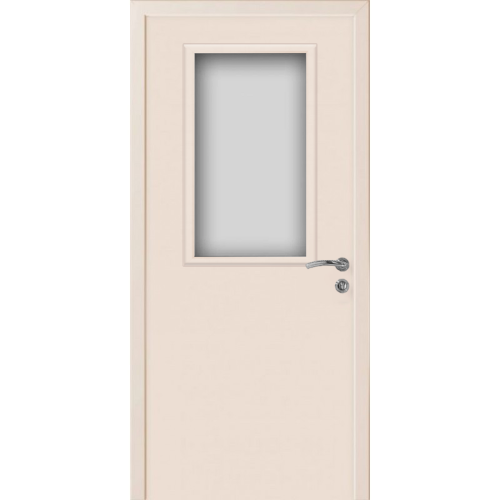 Дверь пластиковая Капель (Kapelli Classic) кремовый RAL 9001 ДО стекло 1