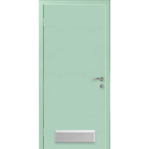 Дверь пластиковая Капель (Kapelli Classic) ментол RAL 6019 с вентиляционной решеткой